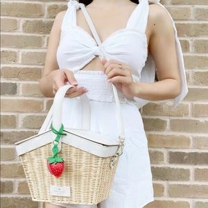 NWT Kate Spade Picnic in the Park Wicker Basket